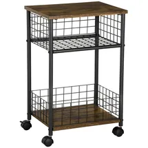 Homcom Küchenwagen Spanplatte Rustikal-Braun 40 x 30 x 62 cm