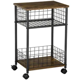 Homcom Küchenwagen Spanplatte Rustikal-Braun 40 x 30 x 62 cm