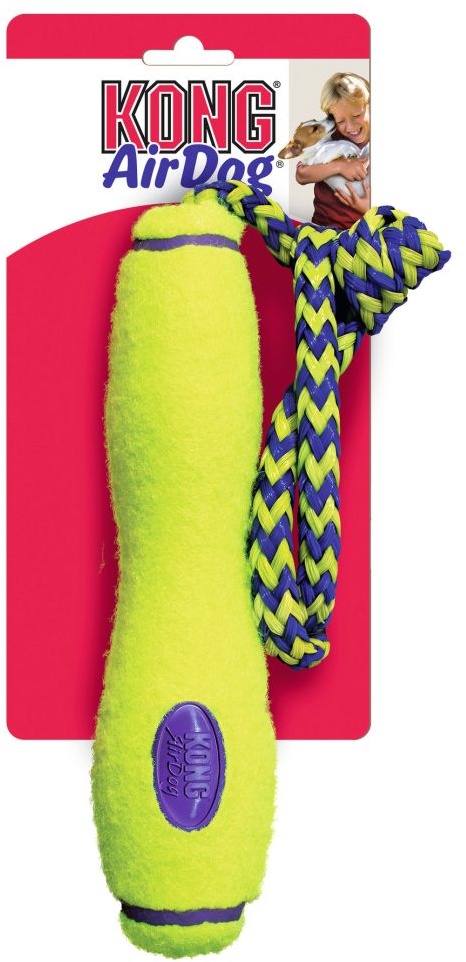 HUNTER Hundespielzeug KONG® AirDog® Squeaker Fetch Stick mit Tau 13 cm (66 cm Ge...