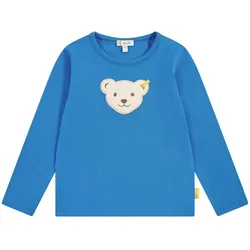Steiff Kinder Langarm-Shirt - Basic, Teddy-Applikation, Quietscher, Cotton Stretch Hellblau 110