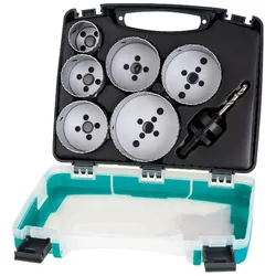 wolfcraft Bi-Metall-Lochsägeneinsatz-Set Elektro, Ø 40-86 mm, 7-teilig, für Holz & Metalle