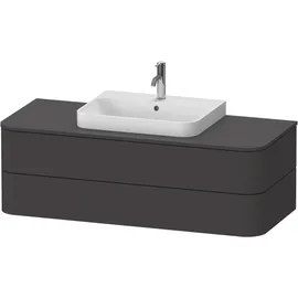 Duravit Happy D.2 Plus Konsolenwaschtischunterbau wandhängend, 1300x550 mm, 2 Schubkästen, für Aufsatzbecken, Graphit Supermatt
