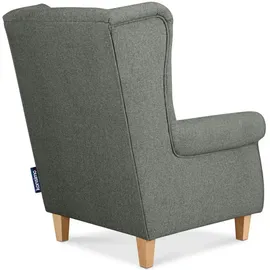 Konsimo Ohrensessel Miles Webstoff 82 x 105 x 97 cm Grau