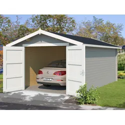 Garage LASITA MAJA "Mauritius" Garagen grau (lichtgrau) Garagen BxT: 382x560 cm, 202 cm Einfahrthöhe