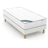 Mittelfeste Federkernmatratze Mit Schaumstoff Weiss 90 x 190 cm