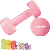 ScSPORTS® Hantel-Set Vinyl Kurzhanteln 2er Set 1-10kg Hantelset Fitness Gewichte rosa