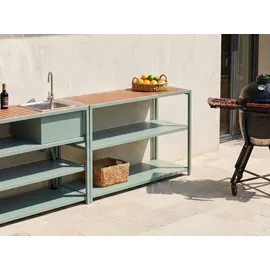 Beliani Outdoor-kücheninsel Avetrana Hellgrün Metall