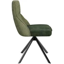 byLIVING Esszimmerstuhl CALIFORNIA, 2er Set, Webstoff grün Gestell schwarz