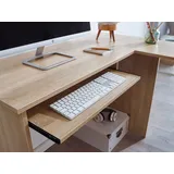 FineBuy Design Schreibtischkombination 140 x 75,5 x 120 cm, Schreibtisch mit Regal Arbeitszimmer Home Office Tisch Büro Modern