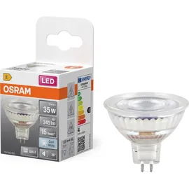 Osram LED-Spot Reflektor Star MR16 35,4000 K neutralweiß, 3,4 W, 345 lm, 15.000h, Niedervolt, für Spotbeleuchtung, Vitrinen