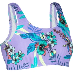 Bikini-Oberteil Mädchen Bustier texturiert 500 Lana Orchid violett violett 149-159cm 12-13J