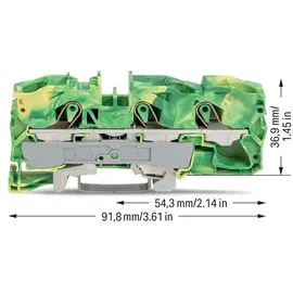 WAGO GmbH& Co. KG Schutzleiterklemme 3-Leiter, TS 35 2016-1307