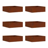 vidaXL Raseneinfassung 40 x 40 x 13 cm 6 Stück braun