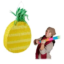 Relaxdays Pinata Ananas 59 x 32 x 9 cm Gelb/Grün