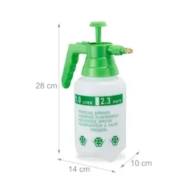 Relaxdays Pumpsprühflasche Drucksprüher 1l 28 x 14 x 10 cm
