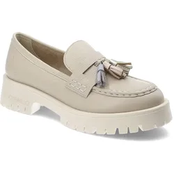 Weiße Mokassins Chebello Bequeme Damen Lederschuhe, 37