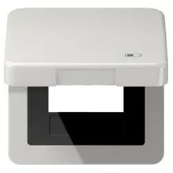 Jung Klappdeckel inkl. Zentralplatte, Symbol Charger, Serie CD (lichtgrau)