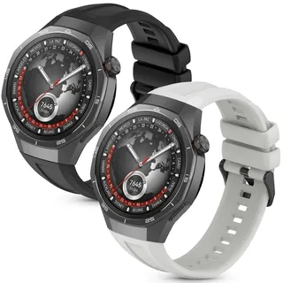 MIJOBS 2 Stück Silikonarmbänder kompatibel mit Huawei Watch GT6 Pro 46mm/GT6 46mm/GT5 Pro 46mm/GT5 46mm/GT4 46mm Sportarmbänder Ersatz Wasserdichtes Silikonband, 22 mm