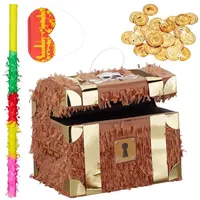 Relaxdays 291 tlg. Pinata Set Schatztruhe,
