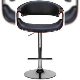 CLP 2er Set Barhocker Foley Kunstleder I Tresenhocker Mit Lehne Und Armlehne I Höhenverstellbarer Holzsitz, Kunstlederbezug