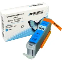Ampertec Kompatible Tinte ersetzt Canon 6444B001 CLI-551XLC cyan