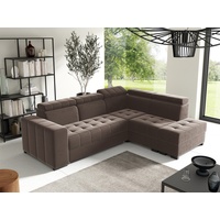 Fun Möbel Ecksofa Schlafsofa Sofa CESENA Stoff Salvador Schokobraun