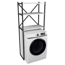 VCM Waschmaschine Toilette Überbau Schrank Insasi 66 x 34 x 160 cm Weiß