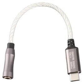 gistuch Typ C auf 3,5 mm Kopfhörerverstärker 15 cm/5,9 Zoll 120 dB für Android PCSilber