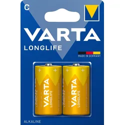 Varta Batterie Alkaline, Baby, C, LR14, 1.5V Longlife, Retail Blister (2-Pack)