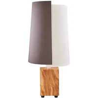 Herzblut Tischleuchte Jojo, Holz, braun/creme, 51,5 cm, E27