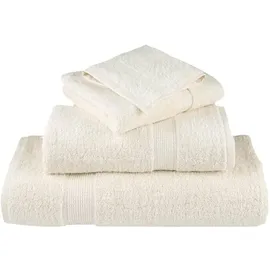 vidaXL SOLUND Handtuchset 4-tlg. cremeweiß