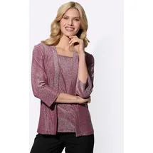 Sieh an! 2-in-1-Shirt in bordeaux-silberfarben | Gr.: 38