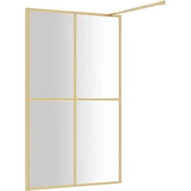 vidaXL Duschwand für Begehbare Dusche ESG Klarglas Golden 118x195cm