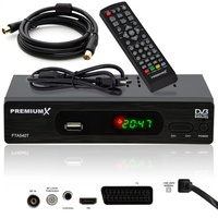 Premium X FTA 540T Full HD Digitaler DVB-T2 terrestrischer TV Receiver H.265 HEVC | USB Mediaplayer SCART HDMI Antennenkabel | Auto Installation