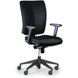 Bürostuhl LEON PLUS, schwarz, mit Armlehnen
