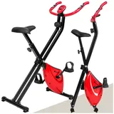 tectake Fitness Bike Heimtrainer Fahrrad Hometrainer platzsparend klappbar mit Computer, höhenverstellbar, mit 8 Widerstandsstufen, Fitness Geräte, Sportgeräte zuhause, Home Gym