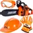 MalPlay Kinderwerkzeug Set mit Kettensäge Helm, Handschuhe und Arbeitsbrille | Bewegung Geräusche Motorsäge | echter Sound | Tolles Geschenk ...