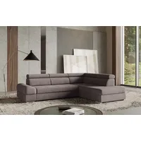 sit&more Ecksofa »Broadway L-Form«, mit verstellbaren Kopfteilen, wahlweise mit Bettfunktion, grau