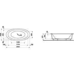 Laufen Badewanne „Ilbagnoalessi“ oval 2030 × 1020 mm