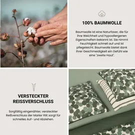 SCHIESSER Bettwäscheset Wesley - Renforcé - 2-teilig - 135 x 200 cm, - Grün