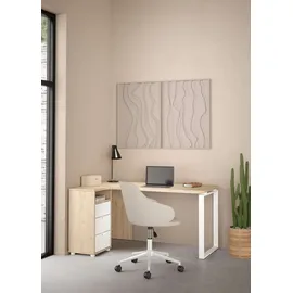Home Affaire Eckschreibtisch HOME AFFAIRE "Arbeitstisch, Sekretär, Bürotisch, Stauraum, Computertisch", weiß (jackson hickory, weiß), B:150cm H:75,6cm T:99,6cm, Tische, Eckschreibtisch, 3 Schubladen integriert und 1 offenes Fach, Breite 150 cm