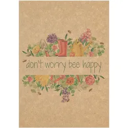 Home Fashion®, Grußkarte "Bee Happy", Grußkarte mit Umschlag zum Beschreiben, 1 Stück pro Pack