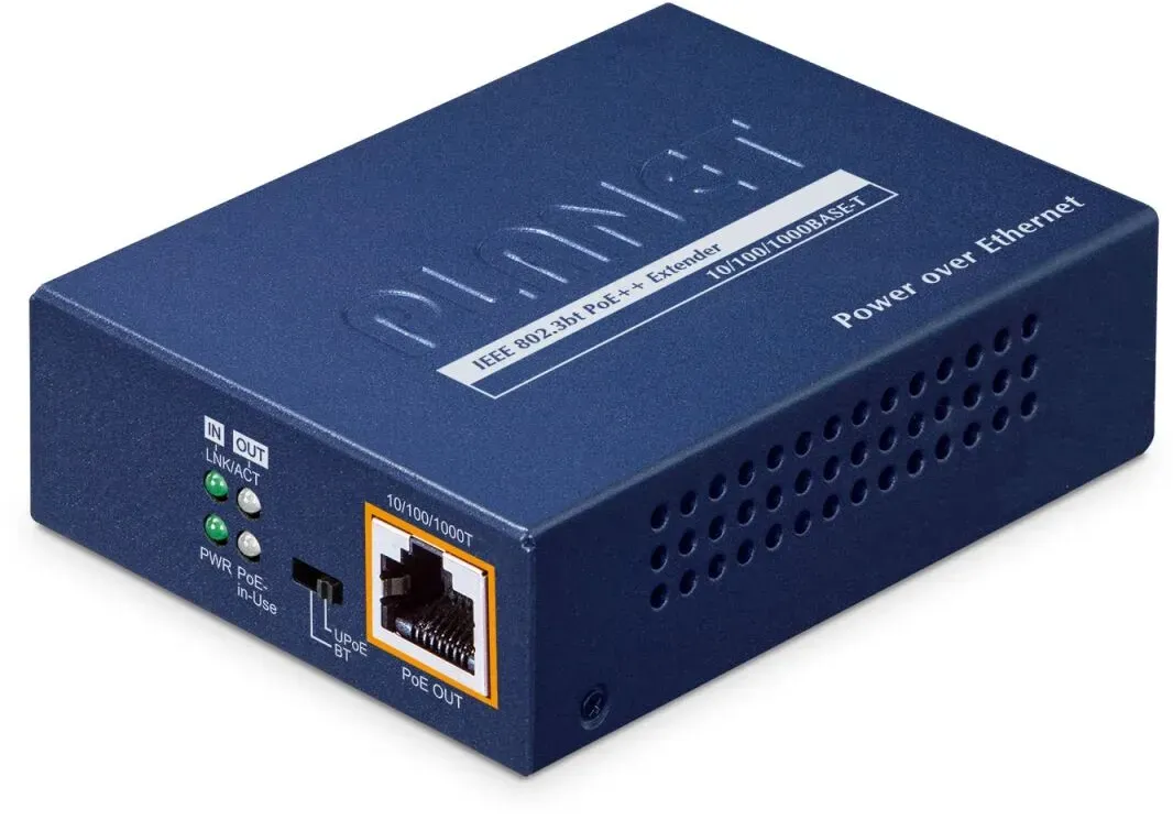 PLANET POE-E301 Netzwerk-Erweiterungsmodul Netzwerksender & -empfänger Blau