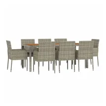 vidaXL Garten-Essgruppe 9-tlg. Grau