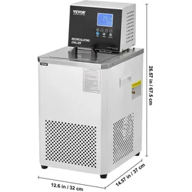 Vevor Labor-Kühl-/Umwälzpumpe, 6 l Kühler für Niedertemperatur-Kühlflüssigkeit, 23 °F–212 °F, Umwälzpumpen-Kühler, LCD-Display, Wasserbad-Umwälzwasserkühlung aus Edelstahl 304