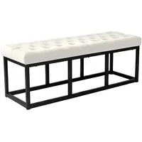 CLP Sitzbank Polson, modern, schwarzes Metallgestell, gestepptes Samt, Bodenschoner,