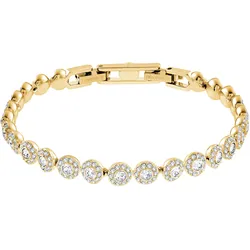 Tennisarmband SWAROVSKI "Una Angelic, 5505469" Gr. M, gold (gelbgoldfarben, kristallweiß, kristallweiß), Armbänder, Damen, M, Metall, mit Swarovski Kristall