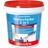 Decotric 014201001 Aqua Deck Wandfarbe Isolierfarbe 2in1 gegen Nikotin, Ruß, Fett-Flecken, Wasserränder, weiß, 750 ml (1er Pack)