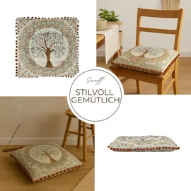 Marrakesch Orient & Mediterran Interior Stuhlkissen Guansha 40 x 40 cm Braun