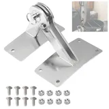 Edelstahl-Grilldeckel-Scharnier-Set, kompatibel mit We-BER Smokey Mountain Wsm Smoker Grill 18,5 22,5, lassen Sie den Deckel mit dem Grill verbinden, Schnellverschluss